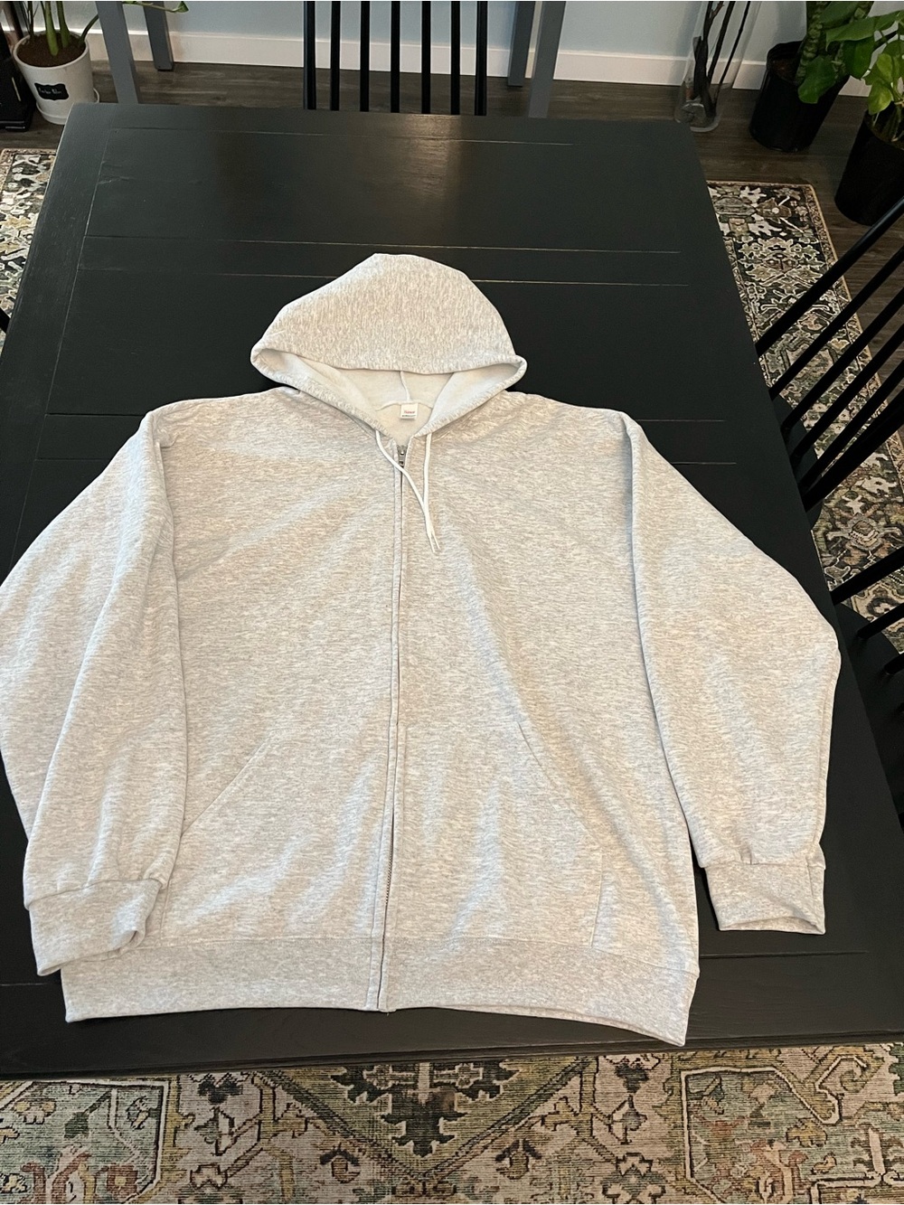 Hanes Light Gray Full-Zip Hoodie Sweatshirt